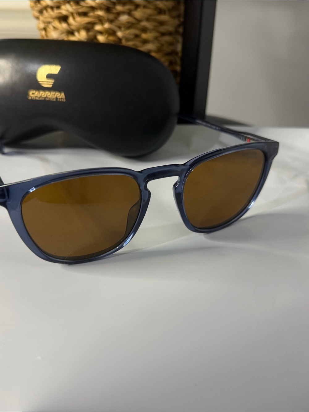 Carrera Men’s Navy Frame Sunglasses with Brown Lenses